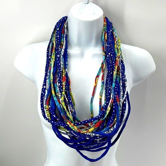 Dona Bela Shreds Shred Lite upcycled fabric necklace scarf boho jewelry NEW NWOT - Picture 2 of 15